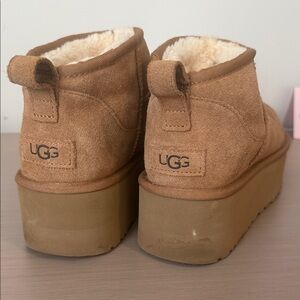 UGG Chestnut Suede Platform Boots